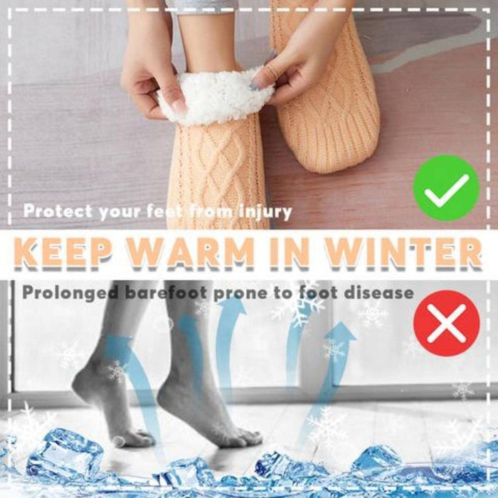 Calcetines de lana de invierno para Mujer, Calcetines gruesos cálidos para el hogar y el dormitorio, zapatillas, calentadores de pies antideslizantes para hombre, Calcetines de nieve para Mujer