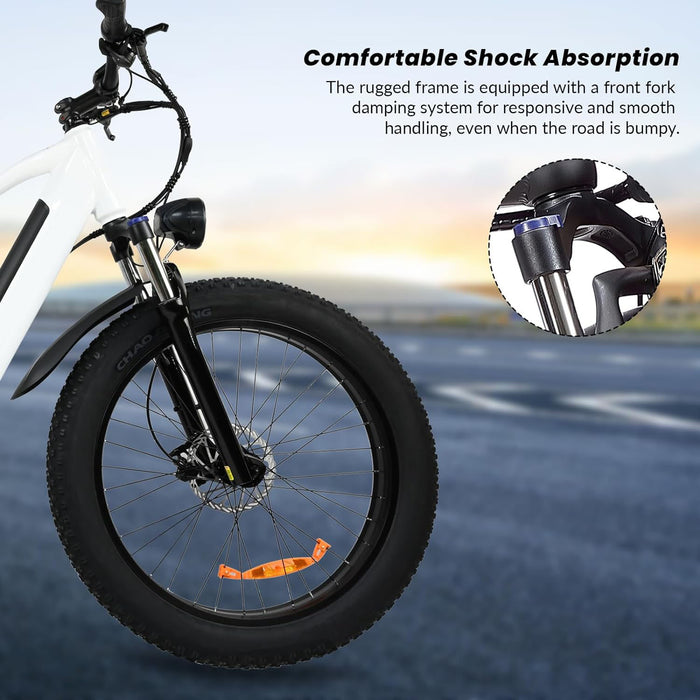 Bici elettrica per adulti - Motore da 500 W Velocità 25 MPH Batteria rimovibile 48 V 12 Ah, Bicicletta elettrica con pneumatici grassi da 26 pollici, Bicicletta da montagna alimentata a batteria a 8 velocità