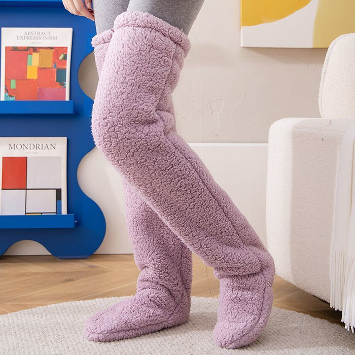 Calzini lunghi sfocati alti sopra il ginocchio Calzini invernali caldi e freddi per le gambe del ginocchio Calze resistenti al freddo Calzini per dormire a casa