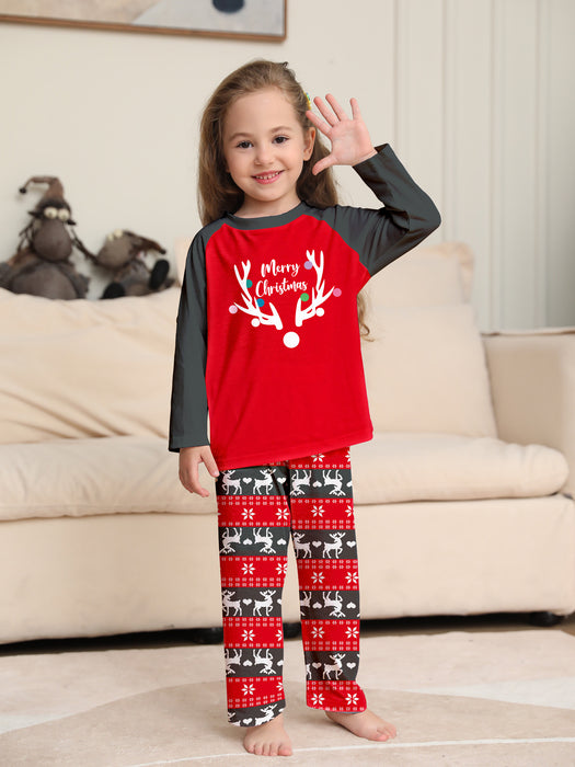 Deer Head Printed Christmas Parent-child Suit