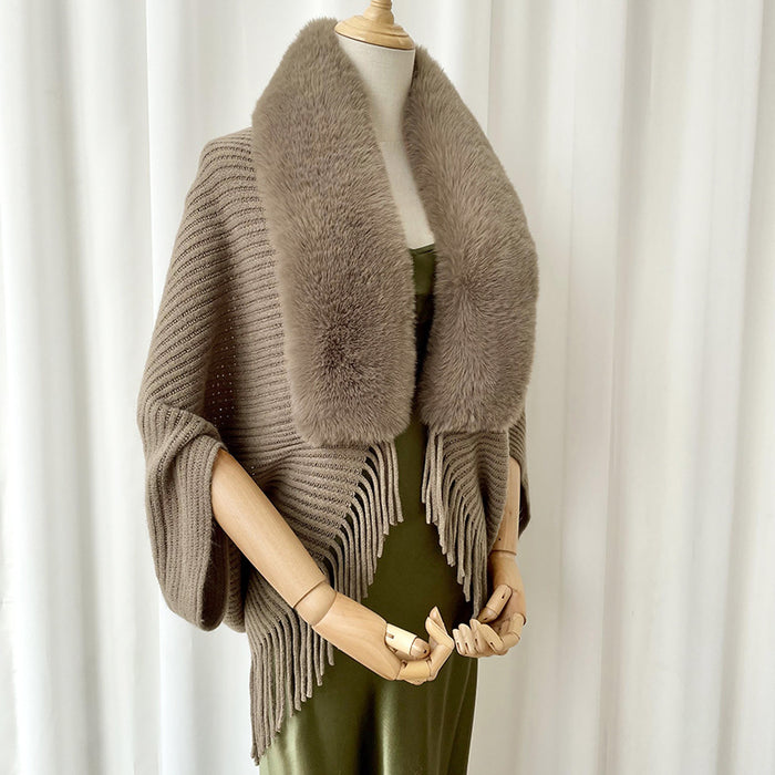 Scarf Poncho for Women Solid Color Cashmere Women Winter Keep Warm