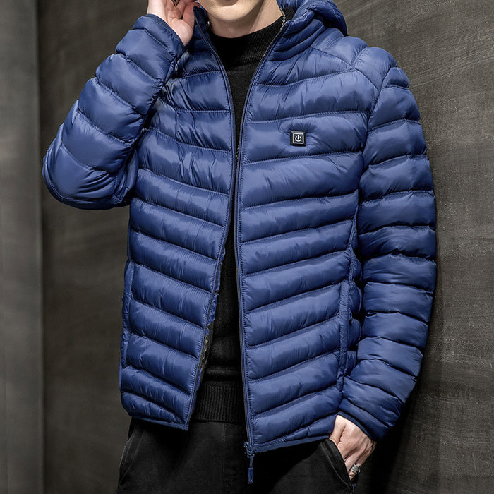 Jaqueta masculina de inverno com lã para luz e calor
