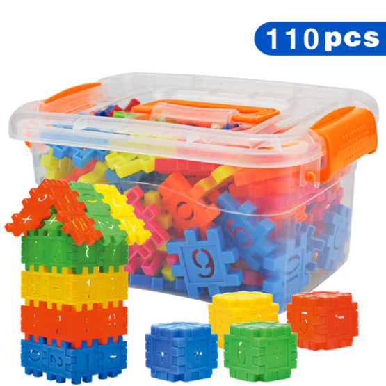 110 pçs conjunto diy lepin blocos de construção do bebê meninos e meninas 3d blocos engraçado educacional mosaico brinquedos para crianças crianças bloco brinquedos