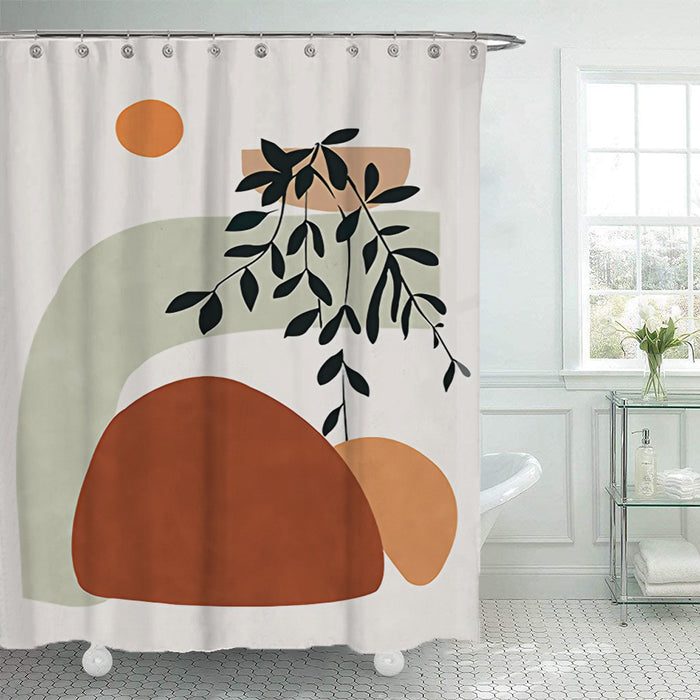 Cortina de ducha geométrica simple baño poliéster ducha impermeable