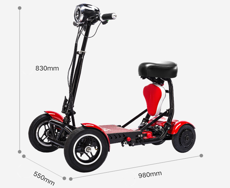 Cyungbok-Mini Scooter de transporte de bicicleta eléctrica para adultos, plegable, de cuatro ruedas, para personas mayores