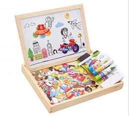 Rompecabezas magnético de madera para niños, caja con rompecabezas 3D, figura de animales, tablero para escribir y dibujar, juguetes educativos de aprendizaje para niños