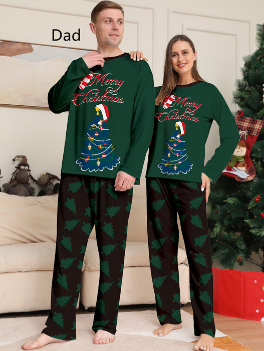 Pigiama homewear a maniche lunghe con stampa albero di Natale