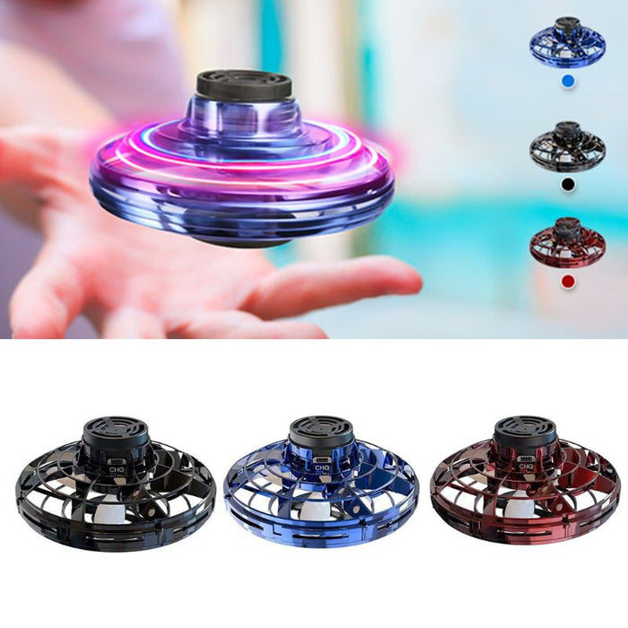 Mini giroscopio interattivo con punta delle dita, drone giocattolo di decompressione, LED, tipo UFO, elicottero volante, giocattolo per bambini