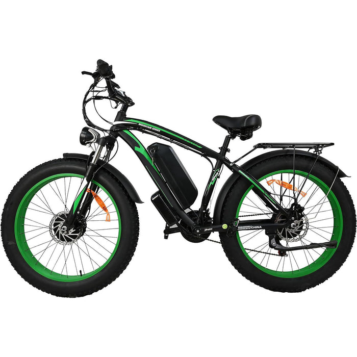 Khaki Electric Bike Adults 2000W - Electric Bike With 26 Inches Fat Tire 20AH Removable Battery, 21 Speed For Electric Mountain Ebike
