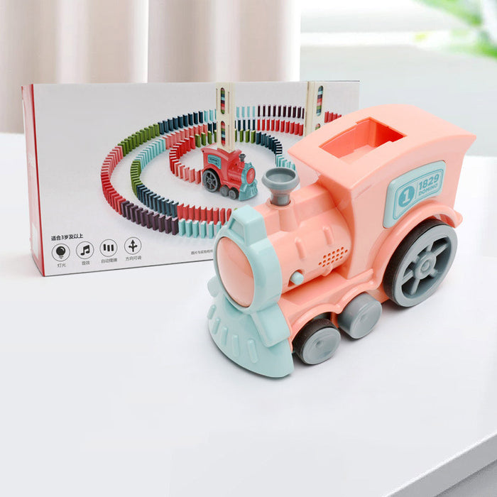 Domino Train Toys Giocattoli per bambini Puzzle per auto Licenza a rilascio automatico Blocchi di costruzione elettrici Giocattolo del treno