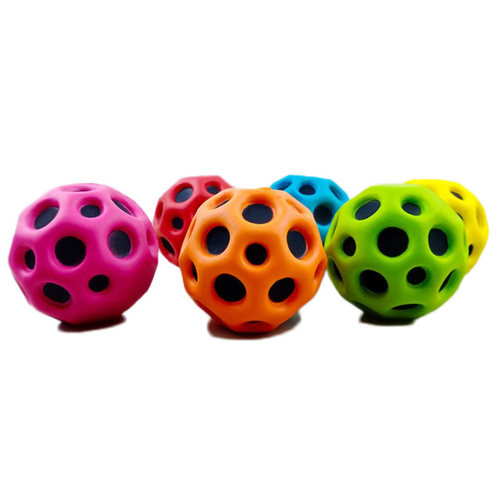 Boule gonflable souple Anti-chute en forme de lune, balle poreuse, jouet d'intérieur et d'extérieur pour enfants, Design ergonomique