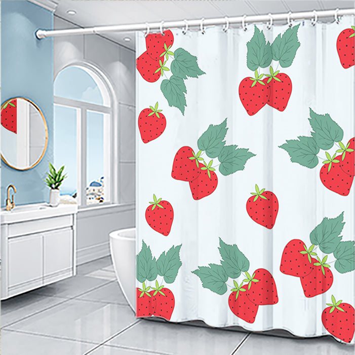 Conjunto de cortina de ducha de serie de frutas de dibujos animados