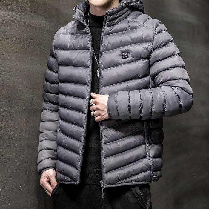 Jaqueta masculina de inverno com lã para luz e calor