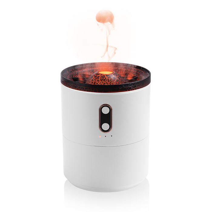 Vulkanischer Flammen-Aroma-Diffusor für ätherische Öle, USB, tragbar, Quallen-Luftbefeuchter