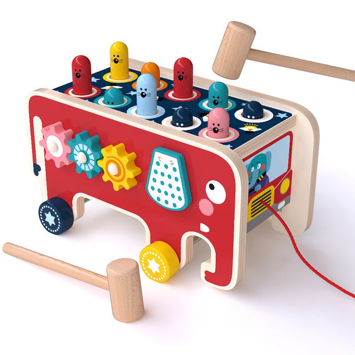 Montessori per i più piccoli Panca da martellamento in legno per bambini Giocattoli per autobus per animali Set educativo precoce Regali per bambini Strumento musicale giocattolo