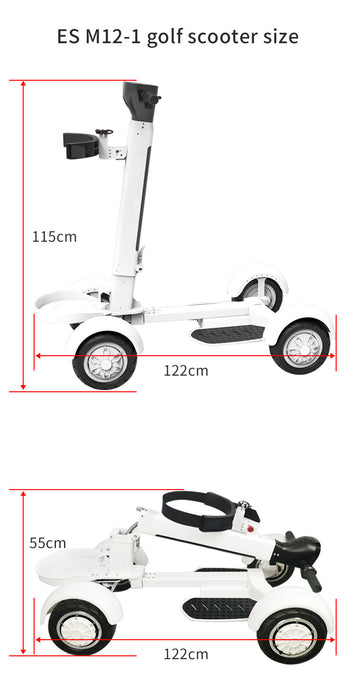 Scooter da golf elettrico pieghevole a quattro ruote con longboard leggero
