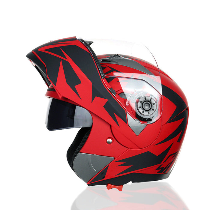 Casco de motocicleta medio casco protector solar antiniebla casco integral de doble lente