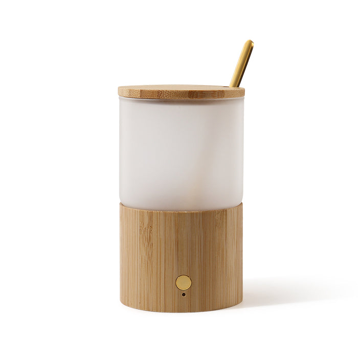 Tasse à eau thermostatique série bois de bambou, veilleuse tactile à trois vitesses