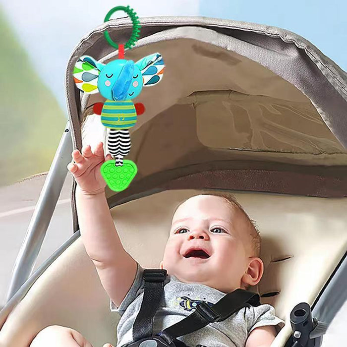 Musical Elephant Lathe Trailer Hanging Teether Baby Toys