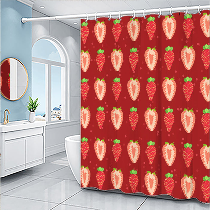 Conjunto de cortina de chuveiro série de frutas dos desenhos animados
