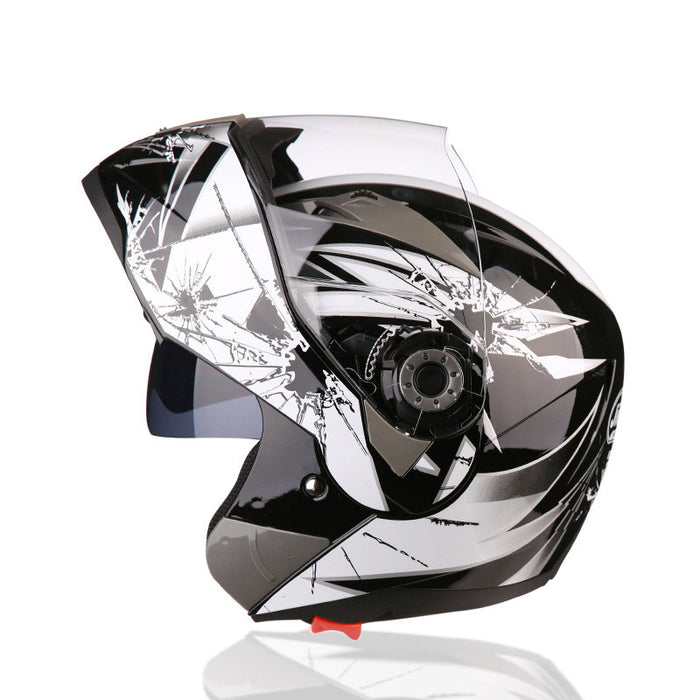Casco moto Mezzo casco Protezione solare antiappannamento Casco integrale con doppia lente
