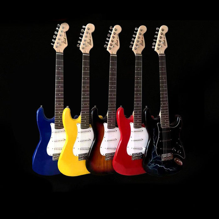 Guitarra elétrica genuína ST Lightning estilo multicolorido opcional para iniciantes