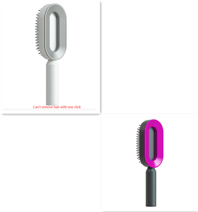 Selbstreinigende Haarbürste für Frauen. Ein-Tasten-Reinigungsairbag gegen Haarausfall