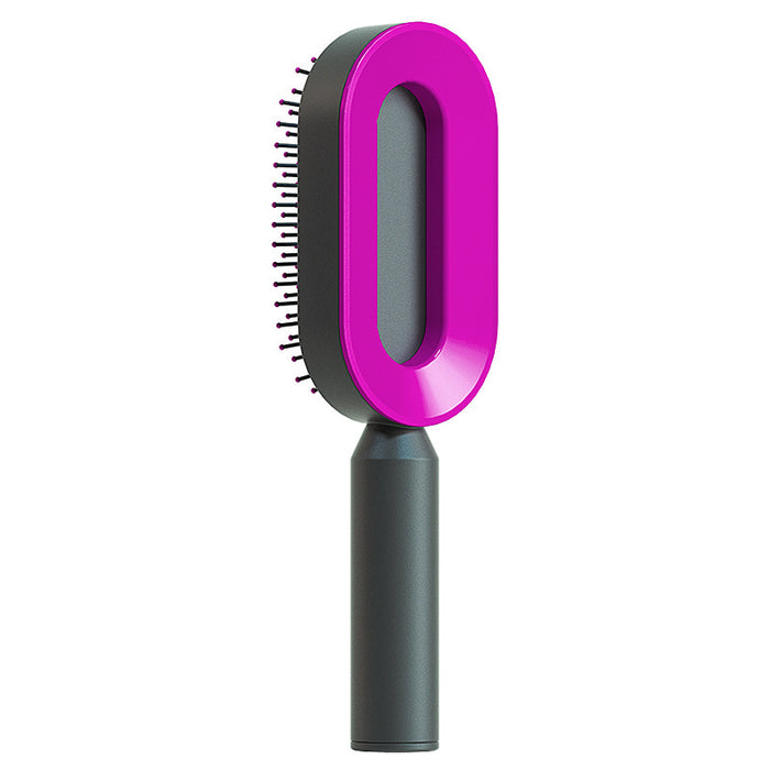 Selbstreinigende Haarbürste für Frauen. Ein-Tasten-Reinigungsairbag gegen Haarausfall