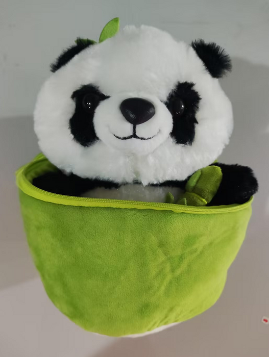 Almofada de panda de flor de tubo de bambu simulado