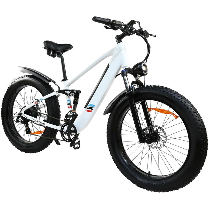 Bicicleta eléctrica con motor de 500 W para adultos: batería extraíble de velocidad de 25 MPH 48 V 12 AH, bicicleta eléctrica con neumáticos gruesos de 26 pulgadas