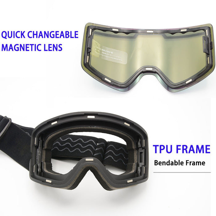 Neue Outdoor-Sportarten hochauflösende winddichte magnetische Skibrille