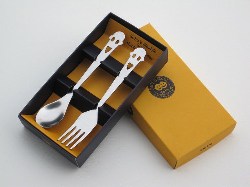 Smile spoon and fork set