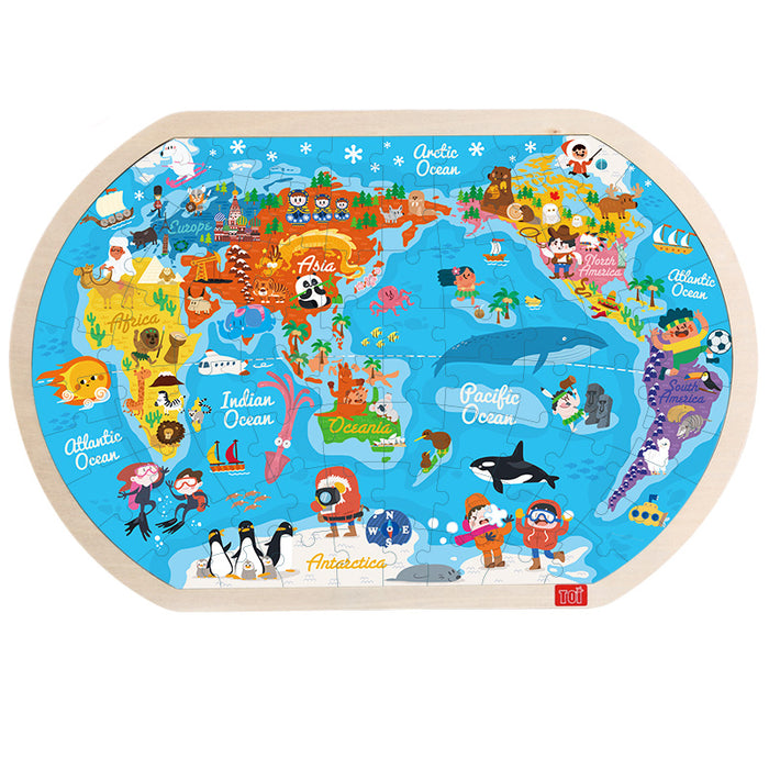 Wooden puzzle world children's toy gift baby learning toy