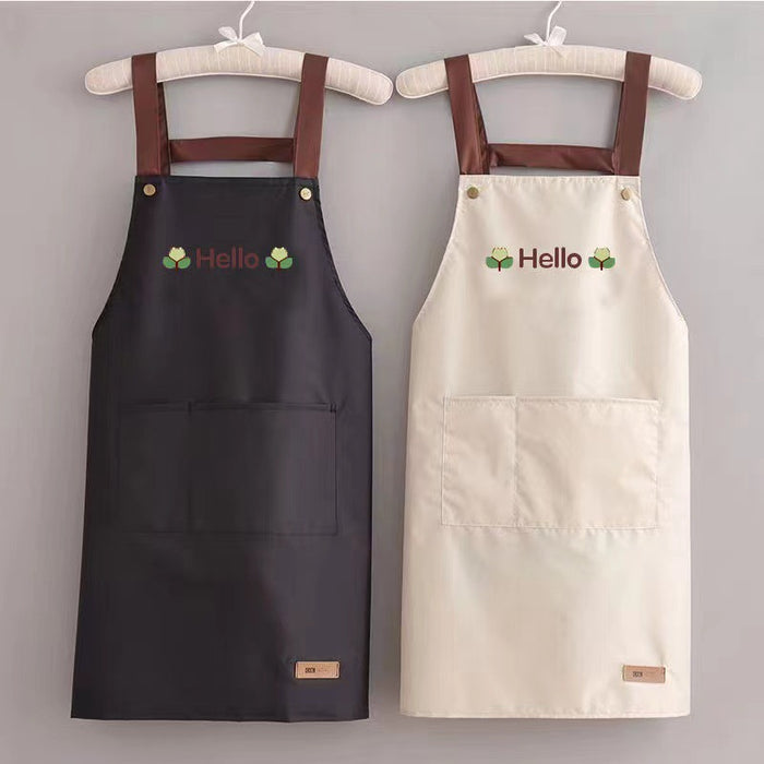 Home kitchen apron waterproof and oil resistant work wear summer thin