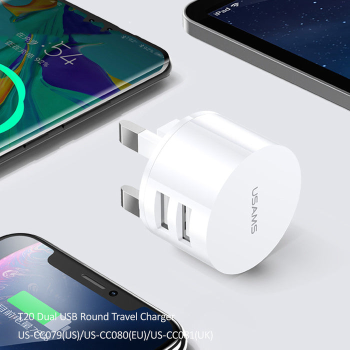 Portable universal dual USB cell phone charger