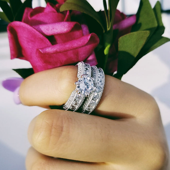 Silber Hochzeit Ring für Frauen Verlobung Finger Geschenk Schmuck