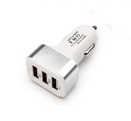 Neues 3USB-Autoladegerät USB-Hochleistungs-Universal-Autoladegerät Quadratisches Aluminium-Autoladegerät