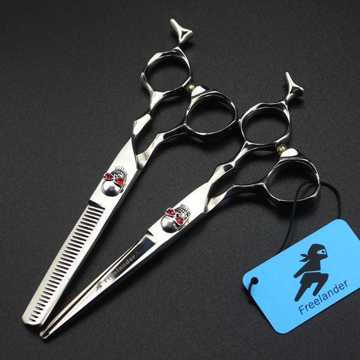 Silver skull beauty salon cutting tools