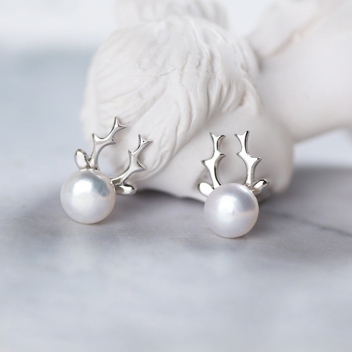 S925 silver pearl earrings jewelry