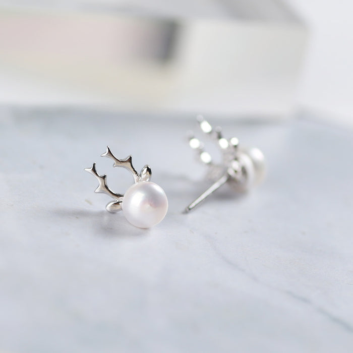 S925 silver pearl earrings jewelry