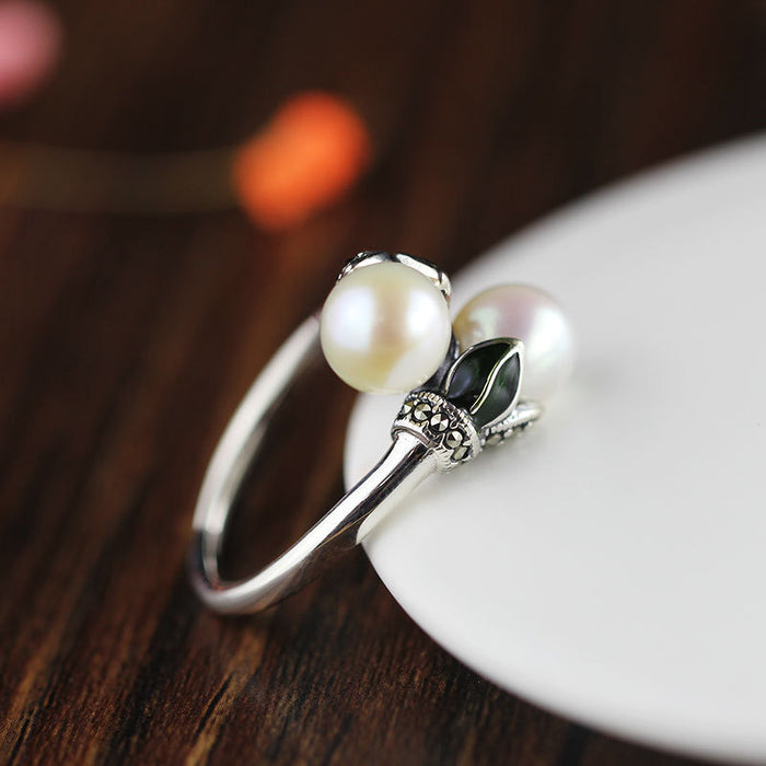 S925 silver jewelry freshwater pearl ring