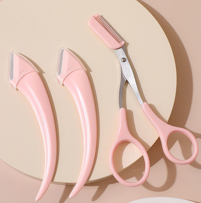 Augenbraue Trimmen Messer mit Kamm gekrümmt Mond Klein Beauty Supplies Gadgets