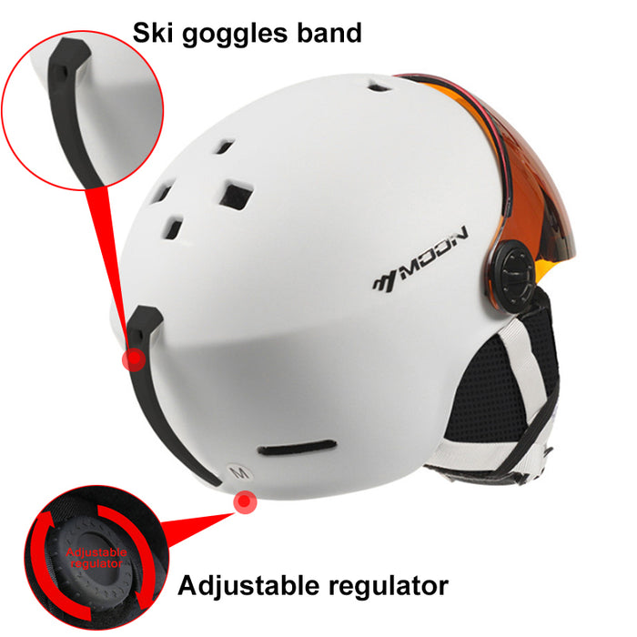 Ski helmet with goggles
