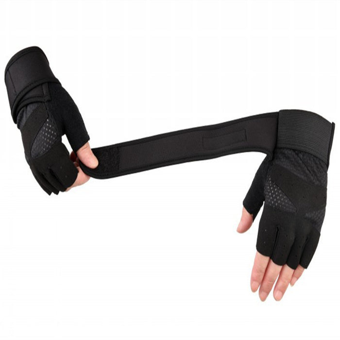 Wristband Fitness Half-finger Gloves for Men and Women Riding