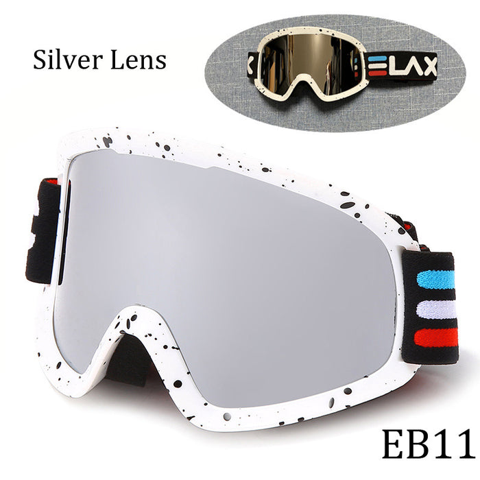 Drei Tropfen einer doppelschichtigen Anti-Beschlag-Skibrille für den Outdoor-Sport