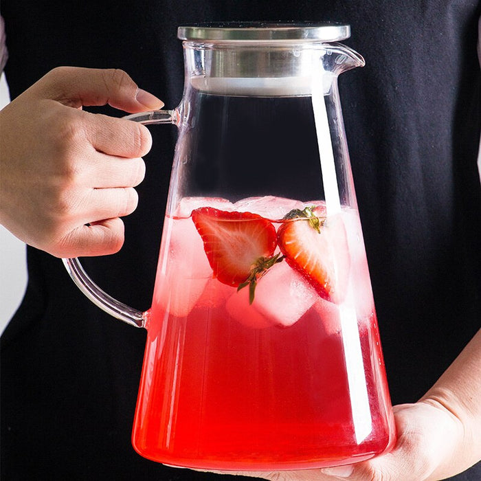 Large Transparent Glass Teapot Water Jug Heat Resistant Large Clear Kung