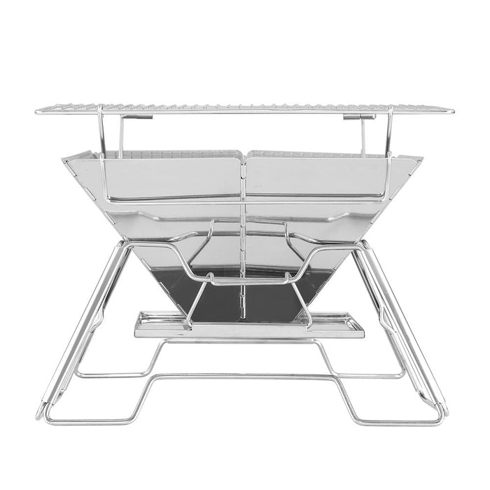 Grillz Camping Fire Pit BBQ 2-in-1 Grill Smoker Outdoor Tragbar