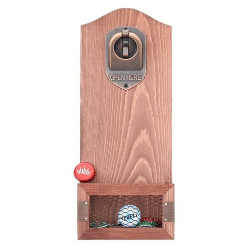 Kitchen Bottle Opener Rustic Wall Mounted Wooden Open Tool with Cap