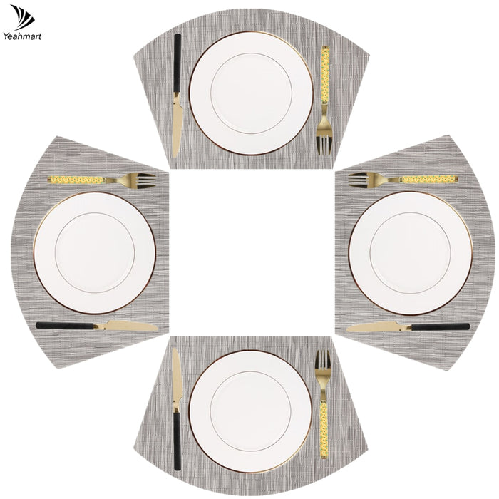 Wedge placemats for round dining table placemats heat-resistant