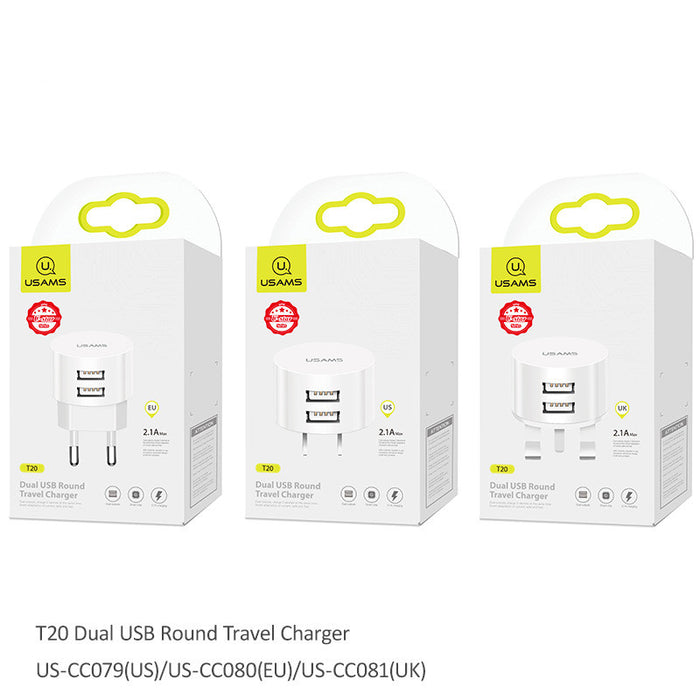 Portable universal dual USB cell phone charger